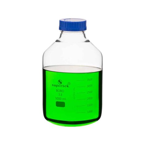 reagent bottle clear, extra wide mouth with polypropylene screw cap and with pouring ring, repeatedly autoclaveable, graduated