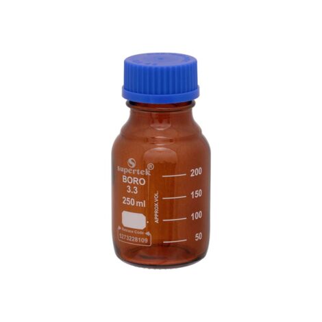 bottle, reagent, with screw cap, amber