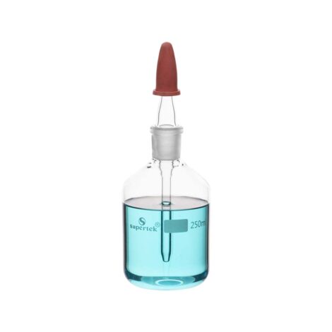 bottle, dropping bottle with rubber teat,dropping pipette ground into bottle neck, clear