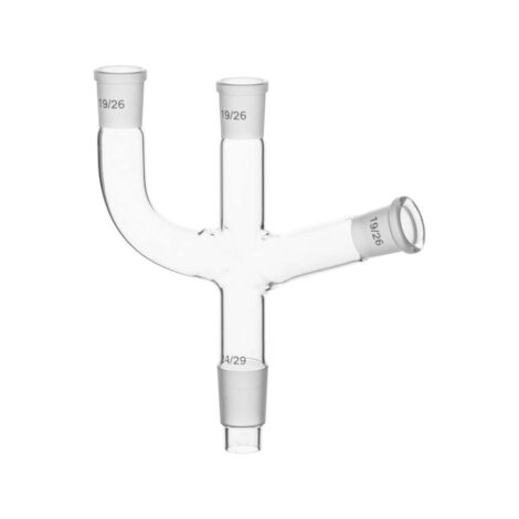 multiple adapter, with two necks, one vertical & one at 45°