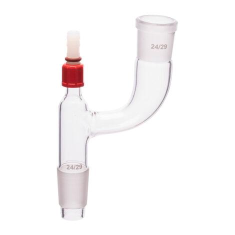 swan neck adapter with screw thread, for use with thermometer or air leak tube