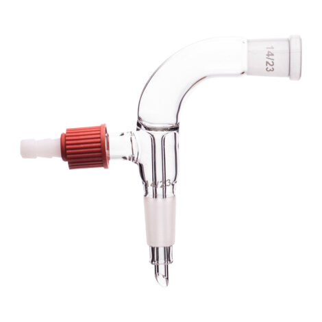 receiver adapter with vacuum connection, bend type