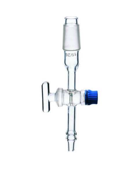 adapter, cone to flexible tubing, straight connection with glass stopcock