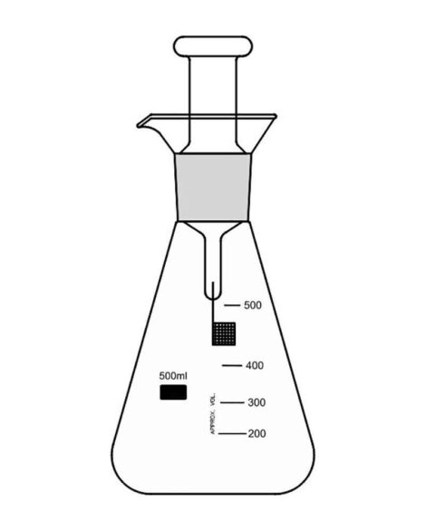 schoinger micro combustion flask, (oxygen flask)with platinum wire gauge sample carrier, for determination of halogens, sulphur, phosphorous metal etc.