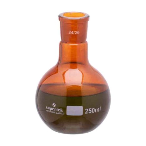 amber colour flasks, flat bottom,single neck