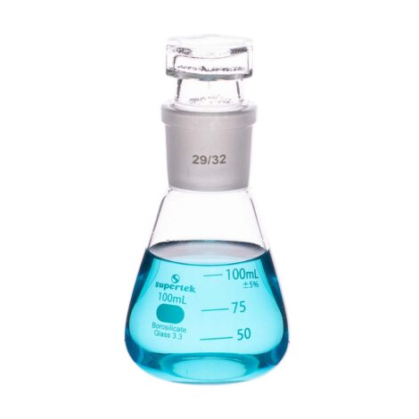 flasks conical, with interchangeable stopper