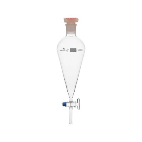 separating funnel with i/c polypropylene stopper, squibb shape