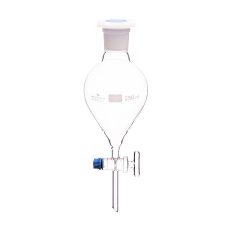 separating funnel with i/c polypropylene stopper, globe shape