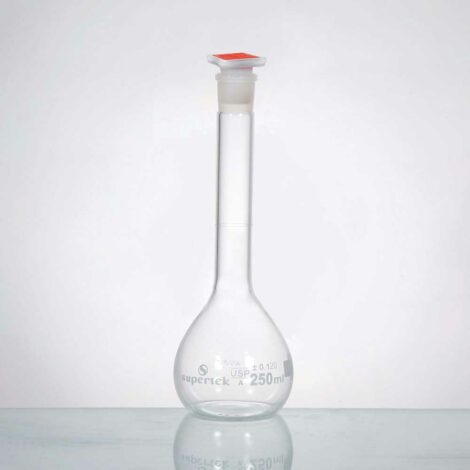flask volumetric, wide mouth with interchangeable glass and super stopper™ class ‘a’ with usp certificate