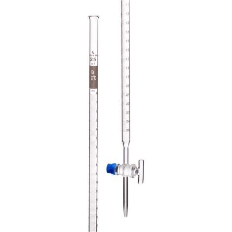 burette, with glass screw cap stopcock, class b