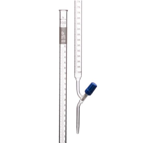 burette, with screw type ptfe needle valve (rotaflow) stopcock, class b