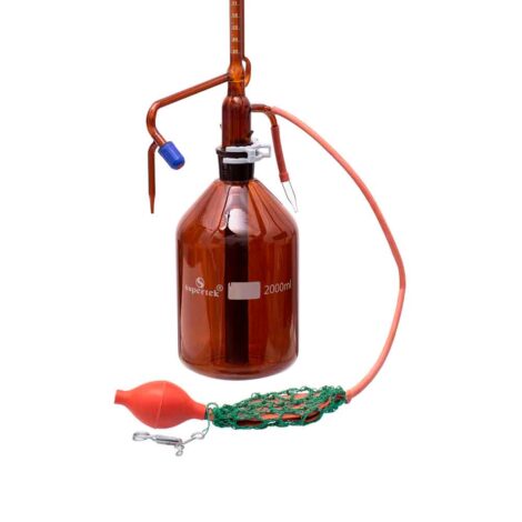 amber color burettes, automatic zero, mounted on reservoir, rubber bellow, accuracy as per class ‘a’ of is 1997 : 2008, with nabl certificate
