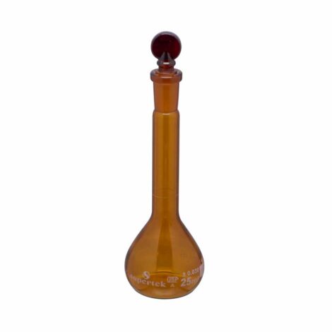 flask volumetric amber, with interchangeable glass and super stopper™, class a with usp (us pharmacopeia) certificate