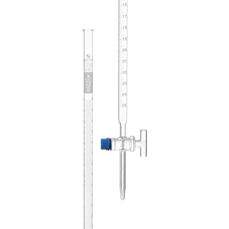 burette, with glass screw cap stopcock, class a with individual works certificate
