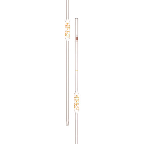 pipette, transfer, volumetric, with one mark, class a with individual works certificate