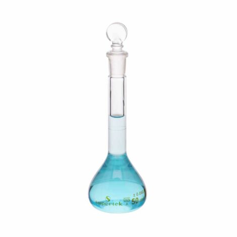 flask volumetric, with interchangeable glass and super stopper™, class a with individual works certificate