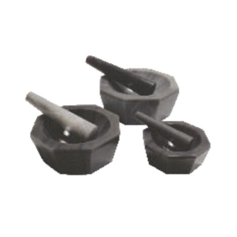 mortor & pestle, agate, black