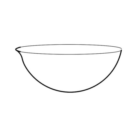 basin round bottom, with spout, translucent, silica